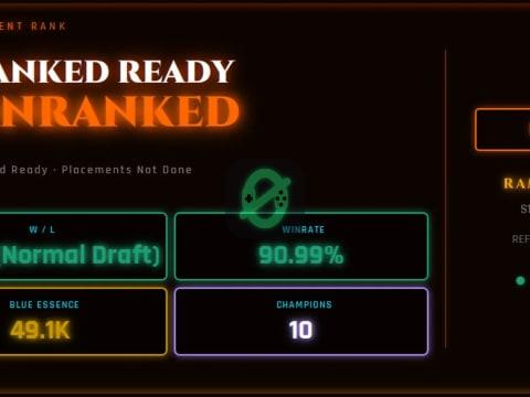 ❄️EUW❄️ UNRANKED | Ranked Ready | S16 | 1L 11W (Normal Draft) | 49.1K BE | REF#EUW-350