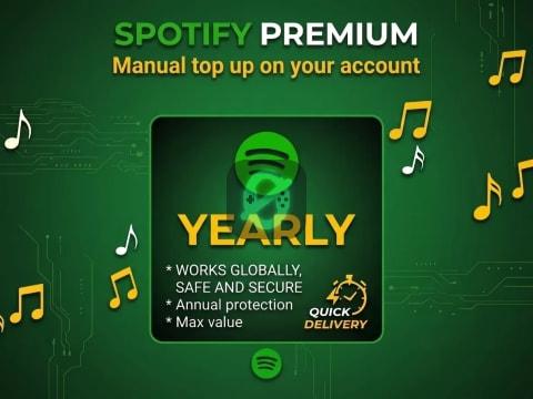 ⏯️ SPOTIFY PREMIUM INDIVIDUAL ✅ 12 MONTHS ✅MANUAL TOP UP ✅ WORKS WORLDWIDE