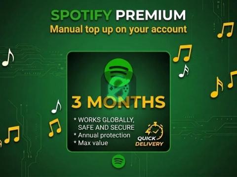⏯️ SPOTIFY PREMIUM INDIVIDUAL ✅ 3 MONTHS ✅ MANUAUL TOP UP ON YOUR ACCOUNT ✅ FAST SUPPORT